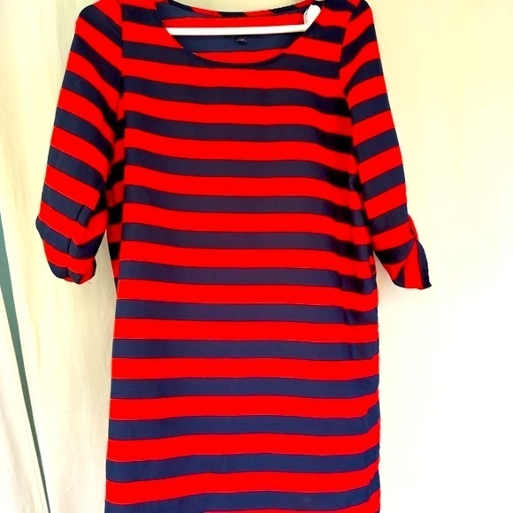 Gap size xs cute red/navy dress - Picture 2 of 7